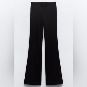 zara brand new black ribbed flare legging pants